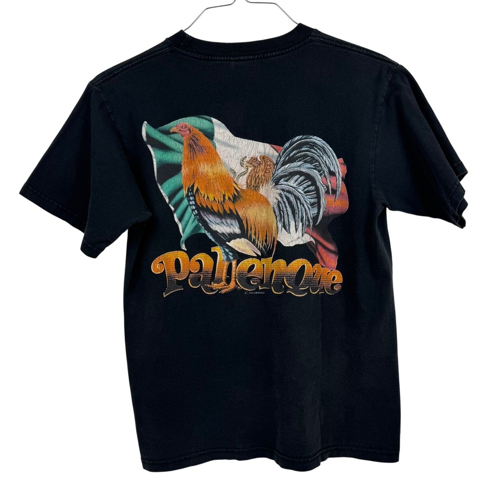 VTG Mexican Flag Rooster "Palenque" Mayan Ruins Souvenir T-Shirt‎ Size Medium
